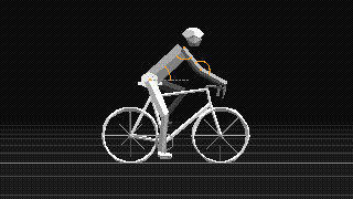 Cyclist on a road bike with hands on the hoods; arcs mark the shoulder angle between torso and upper arm and the elbow angle between upper arm and forearm.